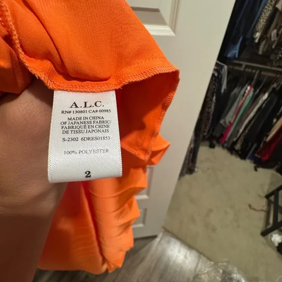 ALC Pleated Orange Dress - Picture 2 of 6